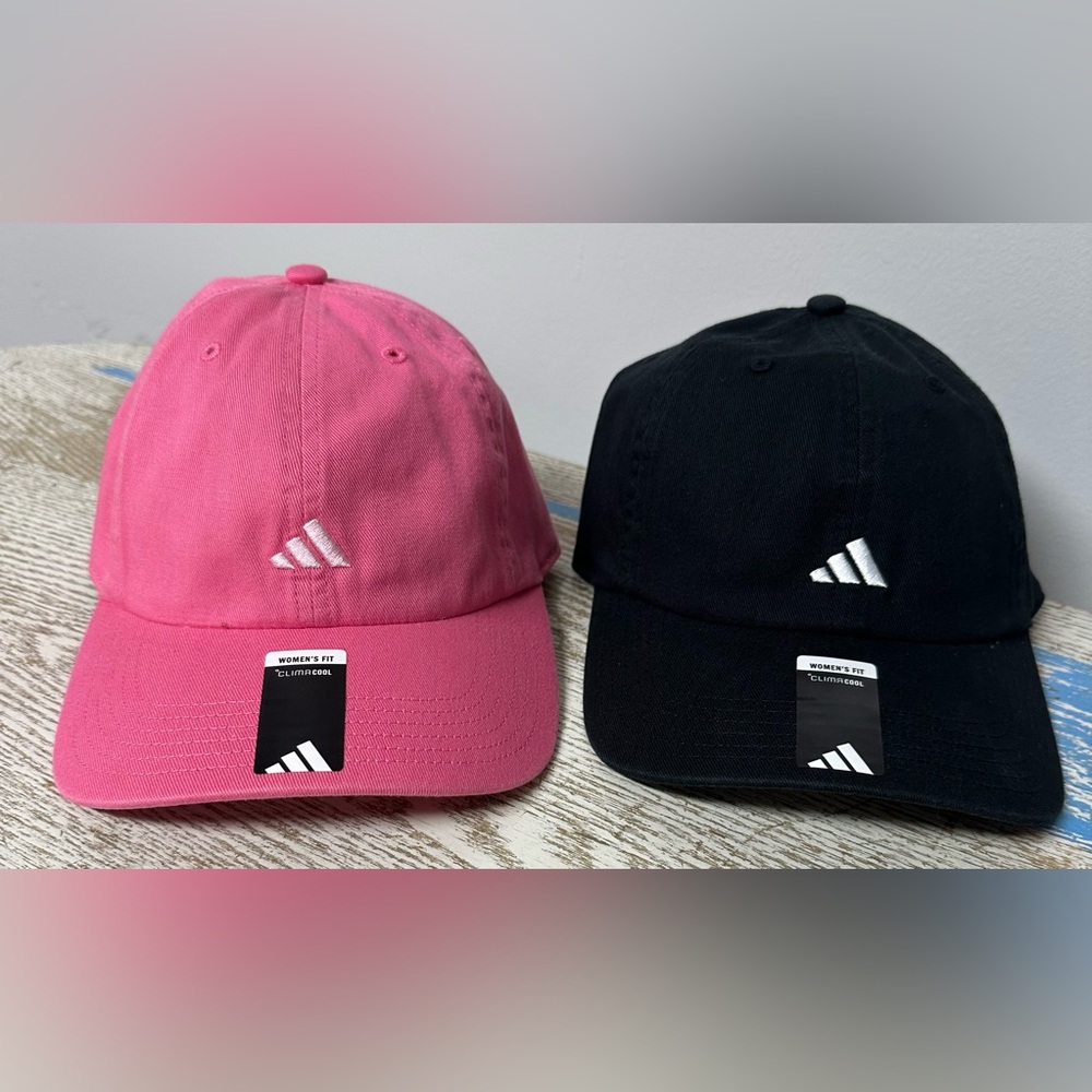 Adidas Women’s Saturday 3 Cap, One Pink and One Black Cap